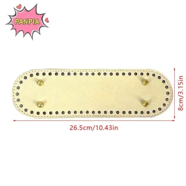 Đáy túi da 26,5 x 8cm 4 đinh tán - Túi bầu dục chống mài mòn, chắc chắn cho đan móc VN - Chỉ 22.199 VND 5