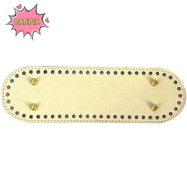 Đáy túi da 26,5 x 8cm 4 đinh tán - Túi bầu dục chống mài mòn, chắc chắn cho đan móc VN - Chỉ 22.199 VND 10