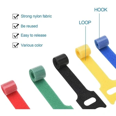 Dây Velcro dán tự dính 2 mặt chữ T - Dây buộc gọn, lỗ xỏ, nhiều màu, 9.000₫ sỉ 1.5k/dây 6
