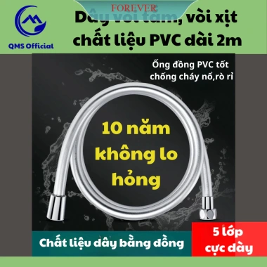 Dây vòi hoa sen PVC 5 lớp siêu bền, dài 1m2-1m5, cho vòi xịt vệ sinh, giá ưu đãi 37.000đ