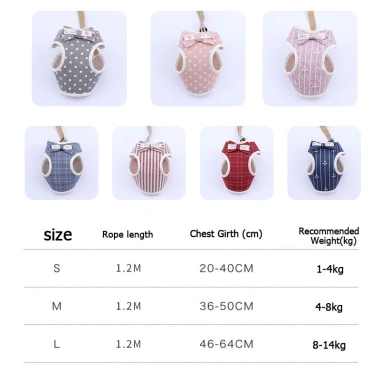 Dây Xích Chó Mèo Phong Cách Hàn Quốc - Áo Vest Đa Năng, Thắt Nơ, Đeo Ngực, Nhỏ Vừa 4 Mùa, Giá Ưu Đãi 110k 9