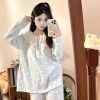 Dây xích cổ ngỗng đồ ngủ bé gái cotton dài tay mùa xuân hạ thu, giảm giá 159k 4
