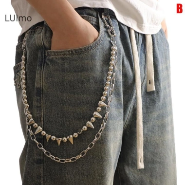 Dây Xích Kim Loại Hip hop Punk Đinh Tán Nhiều Lớp Phụ Kiện Trang Sức Nam Nữ 10