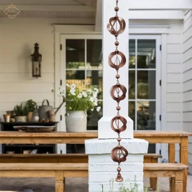Dây Xích Mưa Kim Loại Thay Thế Downspouts, Hút Mưa Nhanh, Dễ Lắp Đặt cho Sân Vườn, Gazebo, Mái Hiên - Giá 354.200 VND