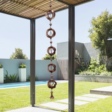 Dây Xích Mưa Kim Loại Thay Thế Downspouts, Hút Mưa Nhanh, Dễ Lắp Đặt cho Sân Vườn, Gazebo, Mái Hiên - Giá 354.200 VND