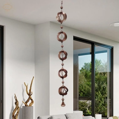 Dây Xích Mưa Kim Loại Thay Thế Downspouts, Hút Mưa Nhanh, Dễ Lắp Đặt cho Sân Vườn, Gazebo, Mái Hiên - Giá 354.200 VND