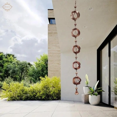 Dây Xích Mưa Kim Loại Thay Thế Downspouts, Hút Mưa Nhanh, Dễ Lắp Đặt cho Sân Vườn, Gazebo, Mái Hiên - Giá 354.200 VND