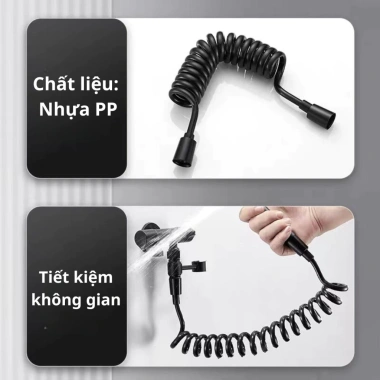 Dây xịt vệ sinh lò xo xoắn mềm 1.5m nhựa PP - Tiết kiệm không gian, chỉ 30.000đ 6 Dây xịt vệ sinh lò xo xoắn mềm 1.5m nhựa PP - Tiết kiệm không gian, chỉ 30.000đ 6