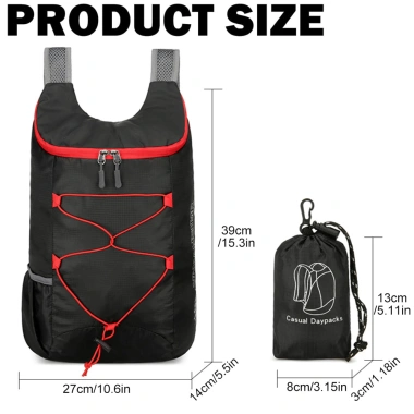 Daypack 15L Nhẹ Gập Gọn Đường Dài Du Lịch Cắm Trại Chống Nước Dễ Mang Theo