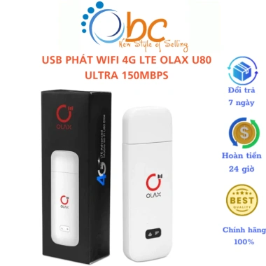 Dcom 4G OLAX U90 LTE OBC - Phát WiFi, Giá giảm 750.000₫ (Giá gốc 975.000₫)