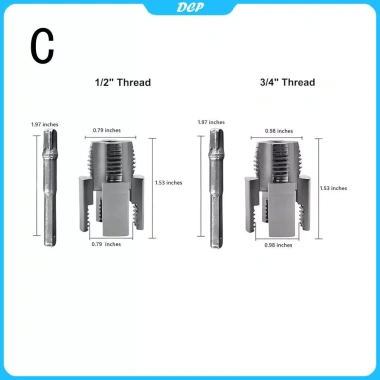 DCP Kit Cắt & Tích hợp Nội bộ, Ngoài Luồng Công Cụ Điện Drill – Bộ Đầu Dây PVC Threader 12 DCP Kit Cắt & Tích hợp Nội bộ, Ngoài Luồng Công Cụ Điện Drill – Bộ Đầu Dây PVC Threader 12