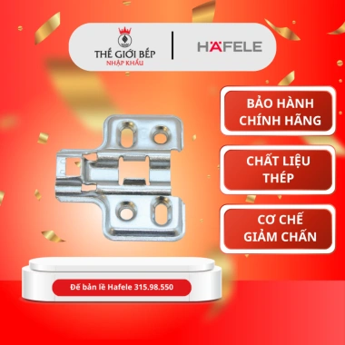Đế bản lề Hafele 315.98.550 - Đế 4 lỗ bắt vít cho tủ, giá ưu đãi 6.710 VND