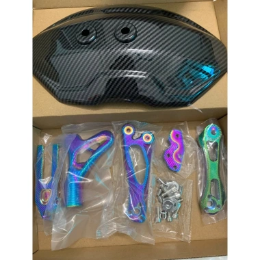 Dè chắn bùn xe carbon V3 CNC - Nhôm điện vân carbon, nâng cấp sợi cacbon, chỉ 88.000₫