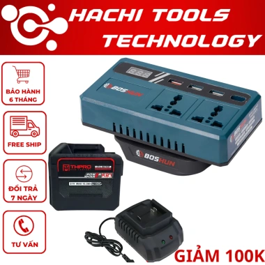 Đế Chuyển Đổi Nguồn BOSHUN BS-CD220PRO 21V lên 110-220V, Chân Pin 4cm - Giá 295.000₫