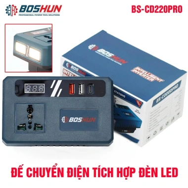 Đế chuyển đổi nguồn BOSHUN BS‑CD220PRO 21V lên 220V chân phổ thông - Giá 249.000₫ 6
