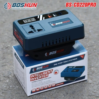 Đế Chuyển Đổi Nguồn Điện BOSHUN BS‑CD220PRO – Từ Pin 21V Lên 110‑220V, Chân Pin 4cm, Giá Ưu Đãi 298.000₫ 3