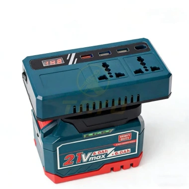 Đế chuyển đổi nguồn điện pin 21V lên 110-220V, chân pin 4cm - Giá rẻ, giảm tới 20%