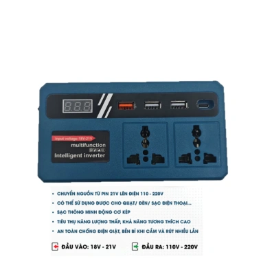 Đế chuyển đổi nguồn điện pin 21V lên 110-220V, chân pin 4cm - Giá rẻ, giảm tới 20%