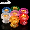 Đế Đèn Cầy Chân Nến Hoa Sen Lưu Ly - Cốc Đựng Nến Cúng Dường Giá 16.000đ