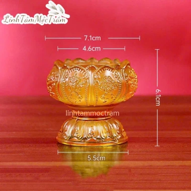 Đế Đèn Cầy Chân Nến Hoa Sen Lưu Ly - Cốc Đựng Nến Cúng Dường Giá 16.000đ