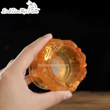 Đế Đèn Cầy Chân Nến Hoa Sen Lưu Ly - Cốc Đựng Nến Cúng Dường Giá 16.000đ