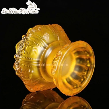 Đế Đèn Cầy Chân Nến Hoa Sen Lưu Ly - Cốc Đựng Nến Cúng Dường Giá 16.000đ