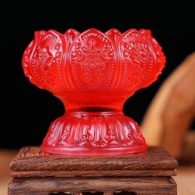 Đế đèn cầy hoa sen lưu ly 7 màu - Chân nến pha lê cao sang, giảm còn 34.000 VND