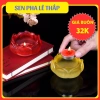 Đế đèn cầy hoa sen lưu ly đa màu - chân nến pha lê không chân, mẫu thấp