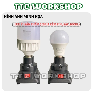 Đế Đèn Led Pin Makita 18V-21V Chân 40mm Ngàm Đèn Thắp Sáng Chân Pin 4cm - Giá 48.000