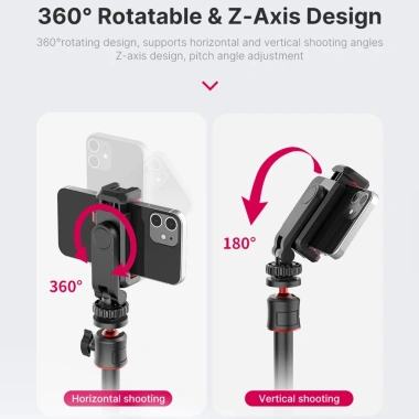 Đế điện thoại đa năng xoay 360 độ, 2 cold shoe - Tripod cho vlog, selfie, live streaming 2 Đế điện thoại đa năng xoay 360 độ, 2 cold shoe - Tripod cho vlog, selfie, live streaming 2