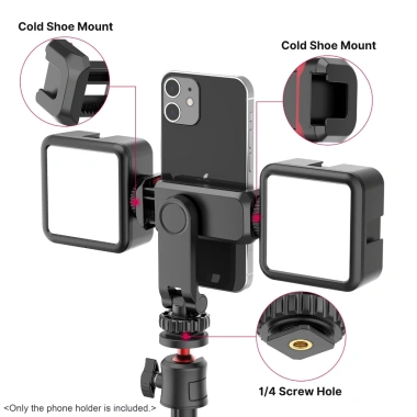 Đế điện thoại đa năng xoay 360 độ, 2 cold shoe - Tripod cho vlog, selfie, live streaming 4 Đế điện thoại đa năng xoay 360 độ, 2 cold shoe - Tripod cho vlog, selfie, live streaming 4