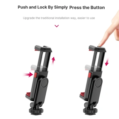 Đế điện thoại đa năng xoay 360 độ, 2 cold shoe - Tripod cho vlog, selfie, live streaming