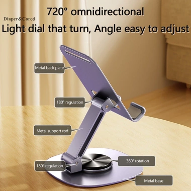 Đế đỡ điện thoại di động & máy tính bảng DIAPER CORED 720° Rotag gập điều chỉnh, tương thích Huawei Xiaomi iPhone - 56.540 VND