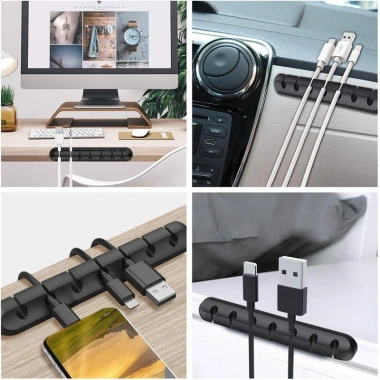 Đế đỡ kẹp đa năng cho dây cáp sạc, tai nghe, nẹp phụ kiện điện thoại - Dán bàn làm việc, xe hơi, kèm miếng dán 3M, chỉ 19.900₫ 3