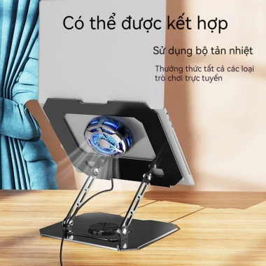 Đế Đỡ Laptop 360° Xoay Thép Carbon Gấp Di Động, Làm Mát Nâng Cấp, Bảo Vệ Cột Sống cho MacBook, iPhone, Tablet - 335.166₫ 3