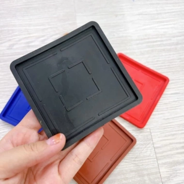 Đế lót ly nhựa dẻo RICO hình Vuông - Bộ 10, chịu nhiệt, không trượt, giá 45.000đ