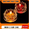 Đế nến sen thấp bằng thuỷ tinh cao cấp Đức Tín lung linh, giá chỉ 25.000 đồng