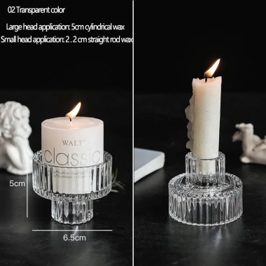 Đế nến thủy tinh Bắc Âu - Trang trí bữa tối lãng mạn và lễ cưới, giá chỉ 36.000₫ 8