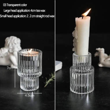 Đế nến thủy tinh Bắc Âu - Trang trí bữa tối lãng mạn và lễ cưới, giá chỉ 36.000₫ 9