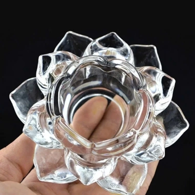 Đế nến thủy tinh chân nến hoa sen - Trang trí sự kiện, phong thủy, giá ưu đãi 45.000đ 9