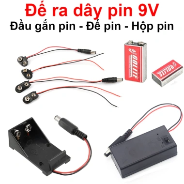 Đế ra dây pin vuông 9V siêu sale - Giá 23.040đ, kết nối ổn định, chất lượng cao