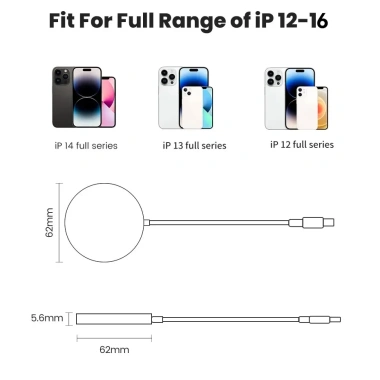 Đế Sạc Không Dây Digi 15W + Cáp Type‑C, Tương Thích iPhone AirPods, 102.000 VNĐ