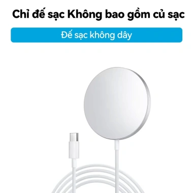 Đế Sạc Không Dây Digi 15W + Cáp Type‑C, Tương Thích iPhone AirPods, 102.000 VNĐ