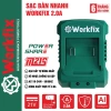Đế Sạc Nhanh 2A WORKFIX Xanh: Đèn Báo Đầy, Bảo Vệ Quá Dòng, Phù Hợp Chân Pin Phổ Thông
