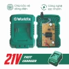 Đế Sạc Nhanh 2A WORKFIX Xanh: Đèn Báo Đầy, Bảo Vệ Quá Dòng, Phù Hợp Chân Pin Phổ Thông 2