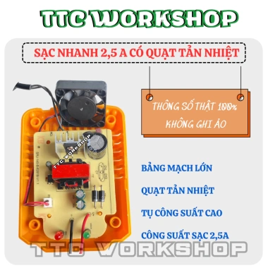 Đế sạc pin 2.5A mạnh, quạt tản nhiệt, vỏ chống cháy, chịu tải cao - 130.410 VND