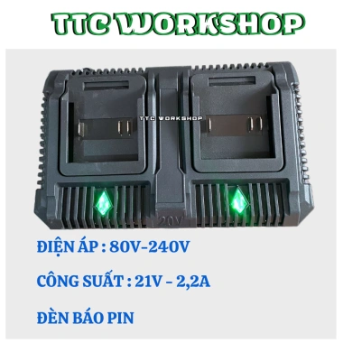 Đế sạc pin máy khoan 2 cổng M21 4cm 2,2A - Tiện lợi, cực khỏe, bền bỉ, chỉ 191.130₫