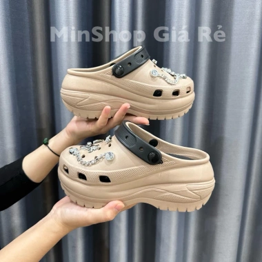 Dé sục nữ charm đá ngẫu nhiên đế cao 8cm EVA phong cách năng động - Giá chỉ 65.000₫