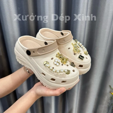 Dé sục nữ charm đá ngẫu nhiên đế cao 8cm EVA phong cách năng động - Giá chỉ 65.000₫