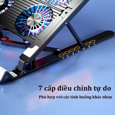 Đế tản nhiệt laptop MCbook – Làm mát nhanh, đèn LED, quạt chống ồn 7 mức, giảm còn 227k 4